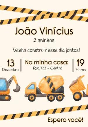 Convite Digital Aniversário Infantil Tema Construtor Editável