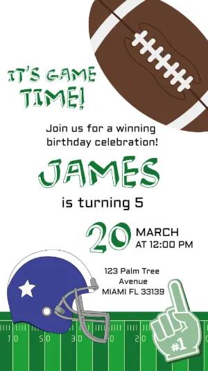 Football Game Day Birthday Invitation | Editable Template