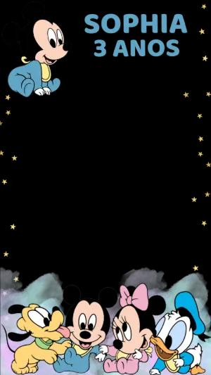 Moldura para Stories Mickey Baby e Amigos para Editar
