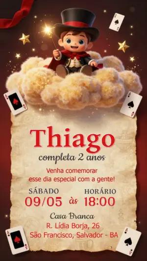 Convite de Aniversário Mágico Infantil para Editar Online
