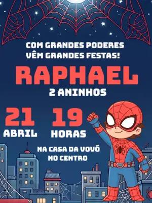 Convite de Aniversário Homem-Aranha Fofo para Editar