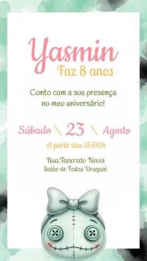 Convite Aniversário Lilo & Stitch com Scrump para Editar Online