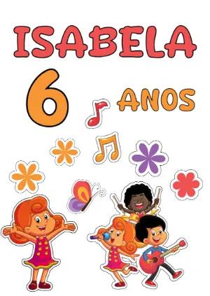 Topo de Bolo 3 Palavrinhas com Personagens para Editar e Imprimir