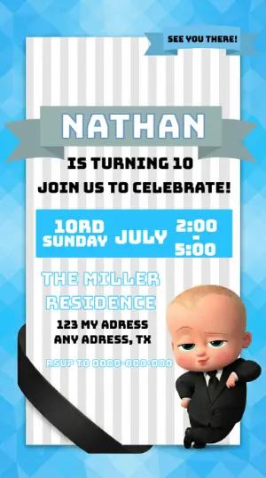 Editable Boss Baby Birthday Invitation Template