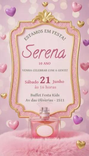 Convite Infantil Bosque das Fadas em Aquarela para Editar