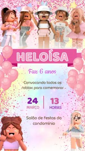 Convite Aniversário Roblox