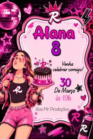 Convite de Aniversário EmillyVick Modelo Editável