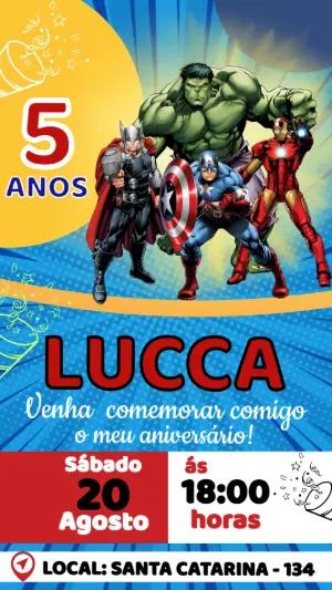 Convite de Aniversário Vingadores: Modelo Digital Editável