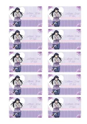Etiqueta Escolar Hinata Naruto Lilás Modelo Editável para Imprimir