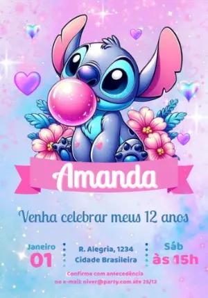 Convite Digital Stitch para Editar