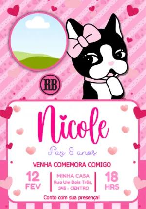 Convite Aniversário Infantil Rebecca Bonbon Editável