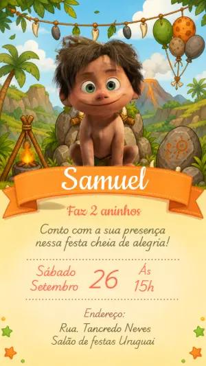 Convite de Aniversário O Bom Dinossauro Editável