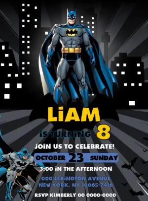 Batman Birthday Party Invitation to Edit Online