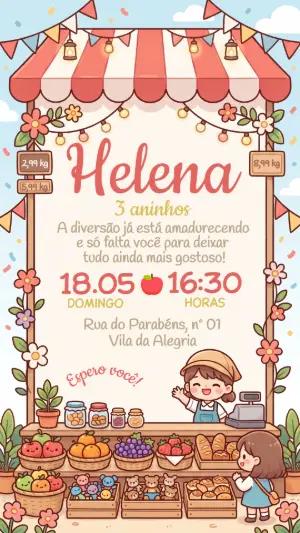 Convite de Aniversário Infantil Quitandinha Editável