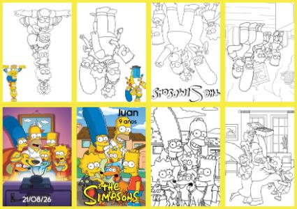 Livrinho de Colorir Simpsons Editável para Aniversário