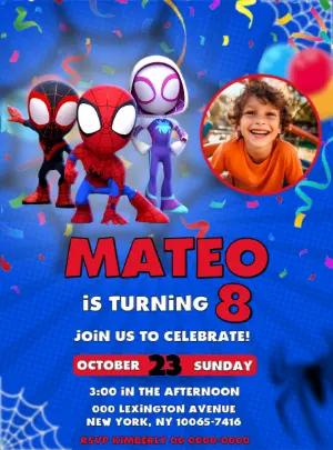 Spidey and Friends Birthday Invitation | Editable Template
