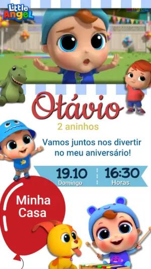 Convite Animado Little Angel: Vídeo de Aniversário para Editar