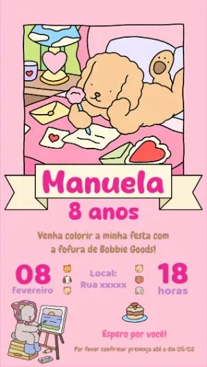 Convite de Aniversário Bobbie Goods Fofo para Editar Online