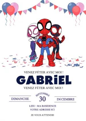 Invitation Anniversaire Spidey et ses Amis à Éditer en Ligne