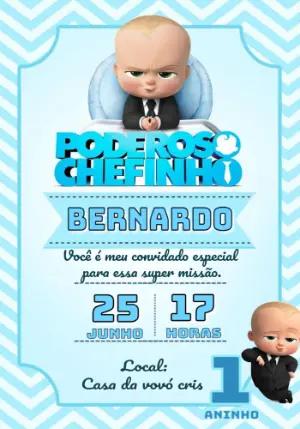 Convite de Aniversário Poderoso Chefinho para Editar Online