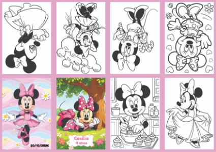 Livrinho de Colorir Minnie Editável para Aniversário