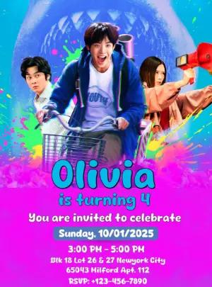 Anime Zom 100: Bucket List of The Dead Birthday Invitation | Editable Template