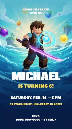 Minecraft Adventure Birthday Invitation | Editable Digital Template