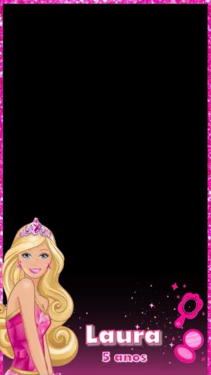 Moldura de Aniversário Barbie para Stories Editável Online