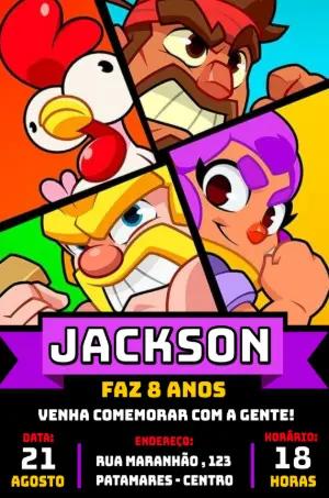 Convite Aniversário Squad Busters com Personagens para Editar