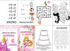 Livro de Atividades Princesa para Festa de Aniversário Editável