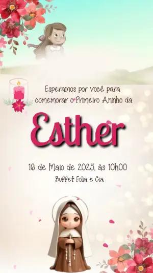 Convite Animado Aniversário Nossa Senhora Aparecida Editável