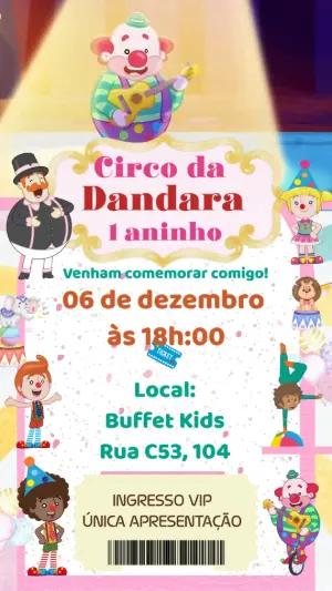 Convite Animado Circo Mundo Bita para Editar Online