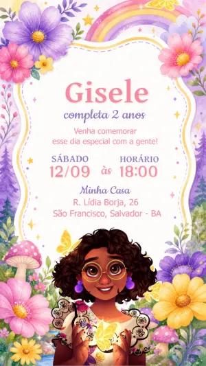 Convite de Aniversário Encanto Mirabel Digital para Editar