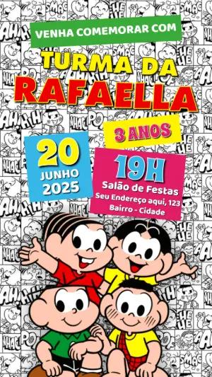 Convite de Aniversário Turma da Mônica para Editar Online