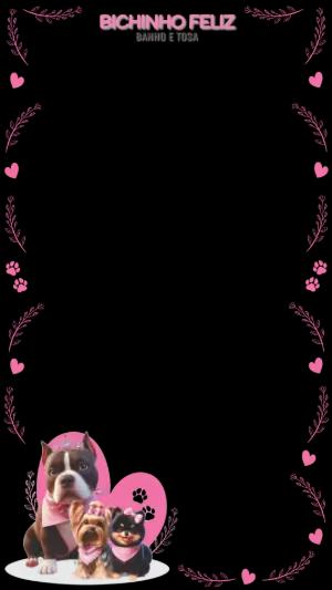 Moldura para Stories Pet Shop Banho e Tosa Rosa