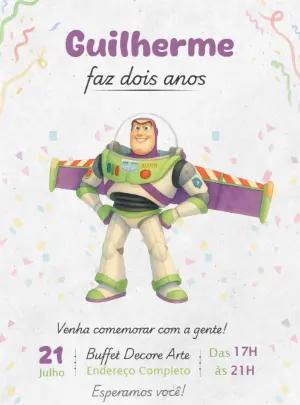 Convite de Aniversário Buzz Lightyear para Editar Online