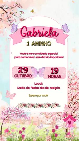 Convite Digital 1º Aniversário Jardim Encantado para Editar