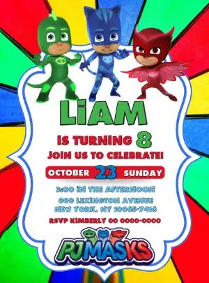 PJ Masks Birthday Invitation | Editable Online Template