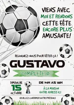 Invitation Anniversaire Football Sportif Modèle à Modifier