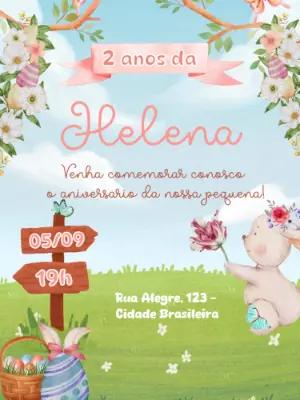 Convite Animado Aniversário Jardim da Coelhinha para Editar