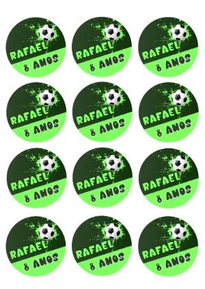 Adesivo Redondo de Futebol para Editar e Imprimir Online