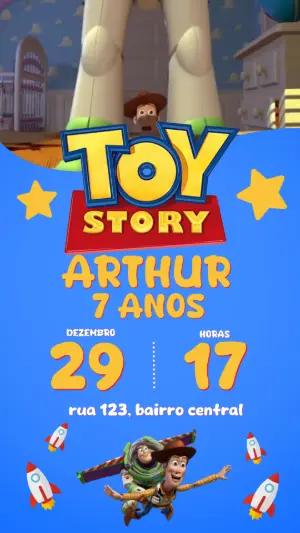 Convite Animado de Aniversário Toy Story Editável