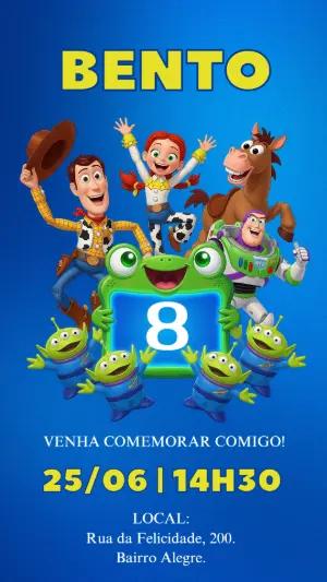 Convite de Aniversário Toy Story Editável