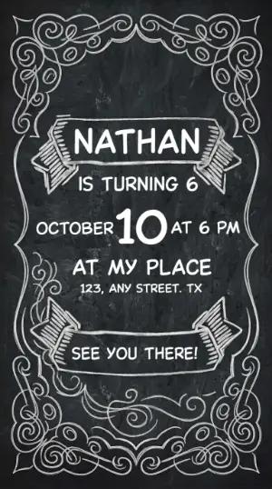 Chalkboard Birthday Invitation Editable Template