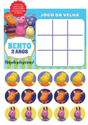 Jogo da Velha Backyardigans para Aniversário para Editar Online