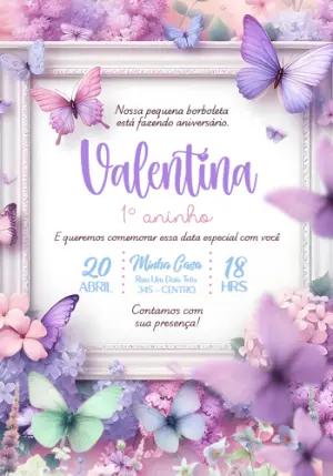 Convite Digital Aniversário Jardim das Borboletas para Editar