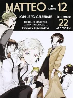 Bungou Stray Dogs Birthday Invitation | Editable Digital Template