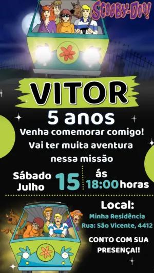 Convite Animado Scooby-Doo! Vídeo de Aniversário Editável