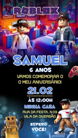 Convite de Aniversário Roblox Menino para Editar Online