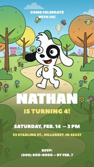 Doki Themed Birthday Invitation Editable Template